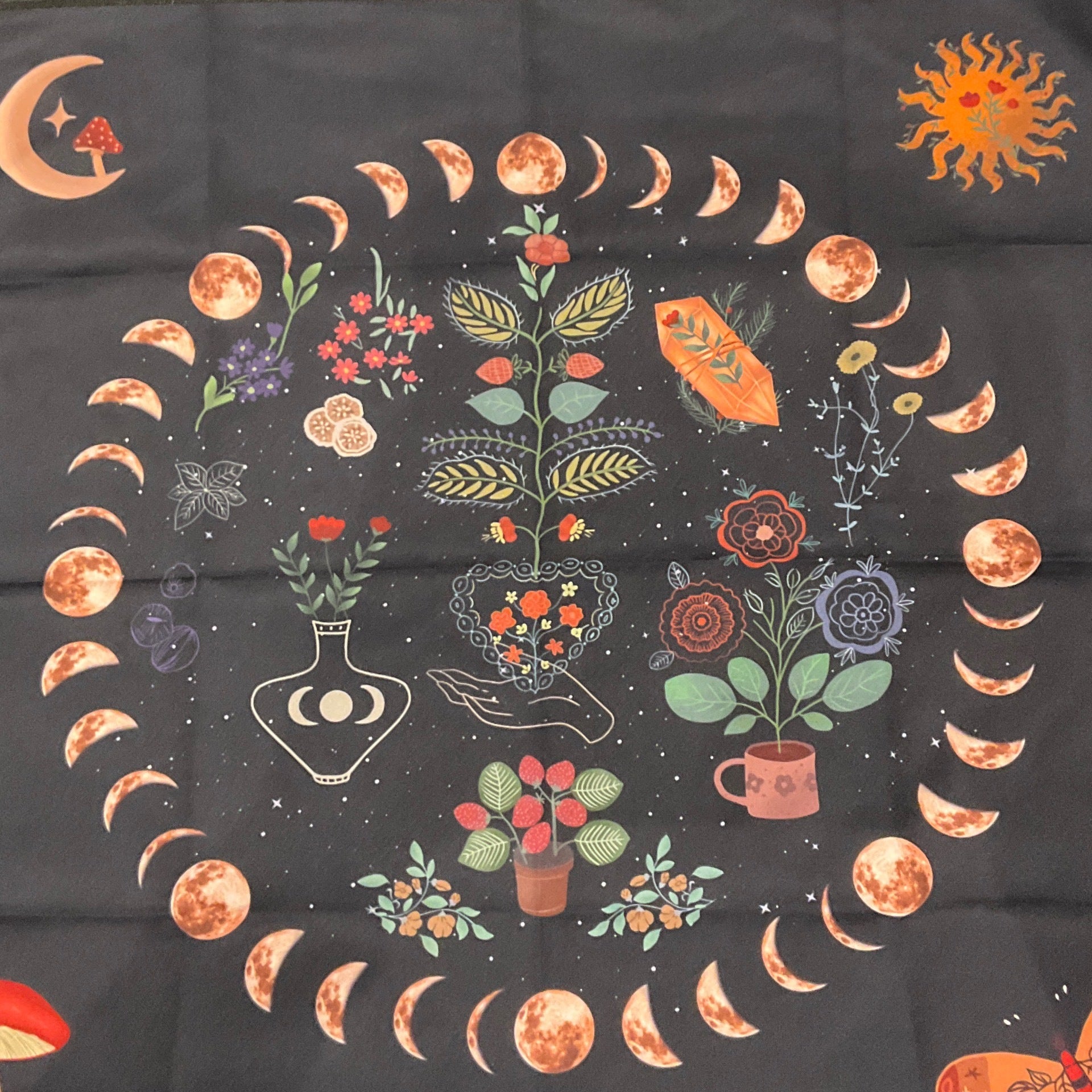 Plant Moon Phase Altar Cloth House Of The Triple Moon